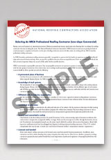 Consumer Advisory Bulletin, Issue 3—Selecting An NRCA Professional Roofing Contractor (Low-slope Commercial) (Digital)