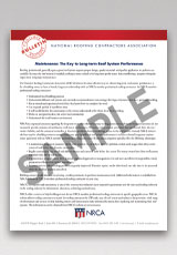 Consumer Advisory Bulletin, Issue 4—Maintenance: The Key to Long-term Roof System Performance (Digital)
